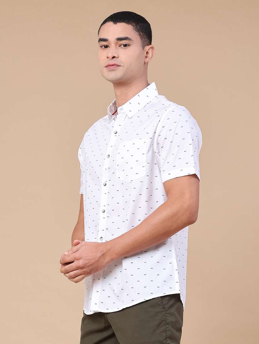 men printed short sleeve regular fit casual shirt - 22376791 -  Standard Image - 3
