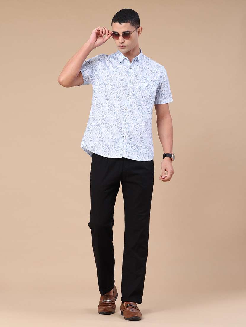 men printed short sleeve regular fit casual shirt - 22376793 -  Standard Image - 5