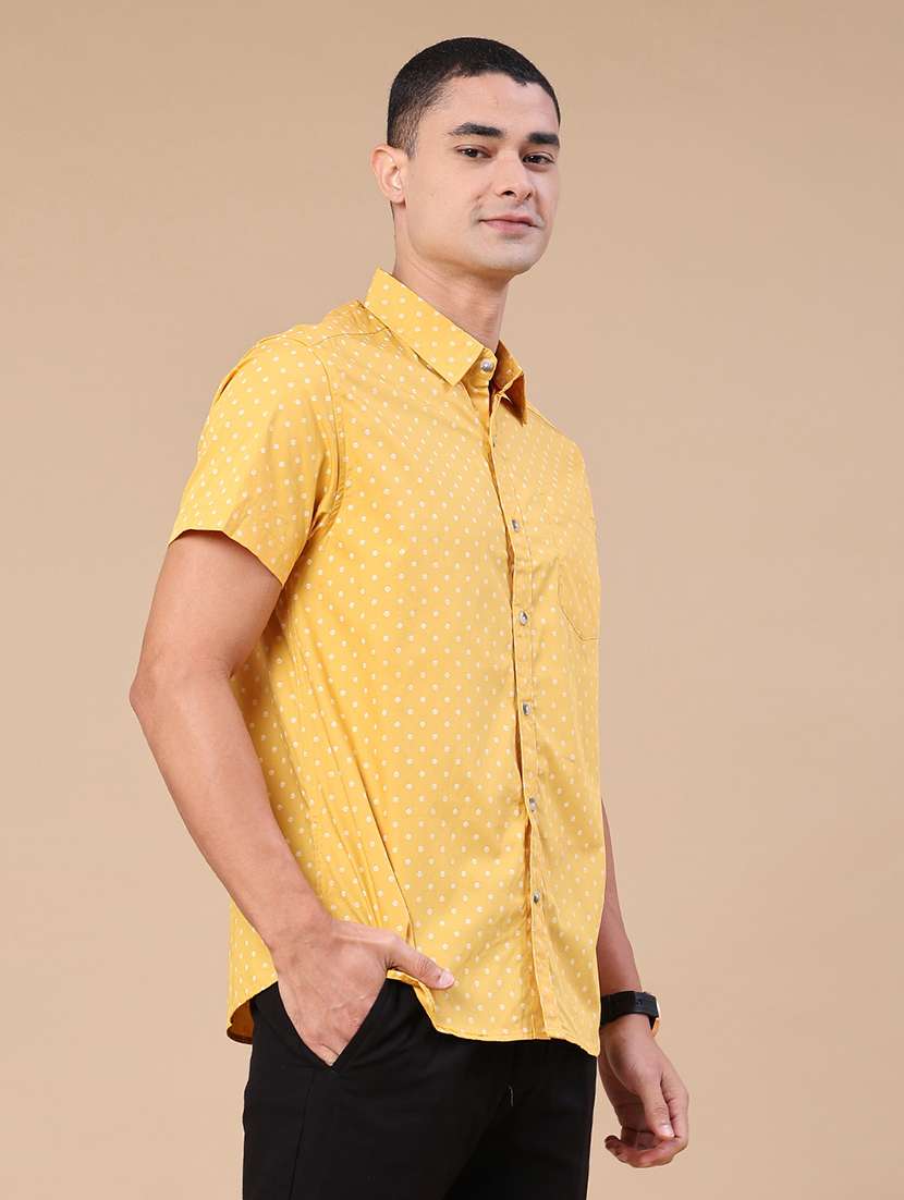 men printed short sleeve regular fit casual shirt - 22376794 -  Standard Image - 3