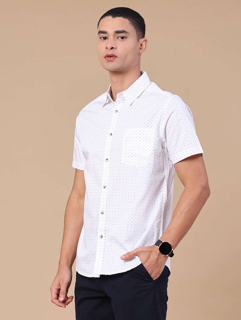 men printed short sleeve regular fit casual shirt - 22376795 -  Standard Image - 3