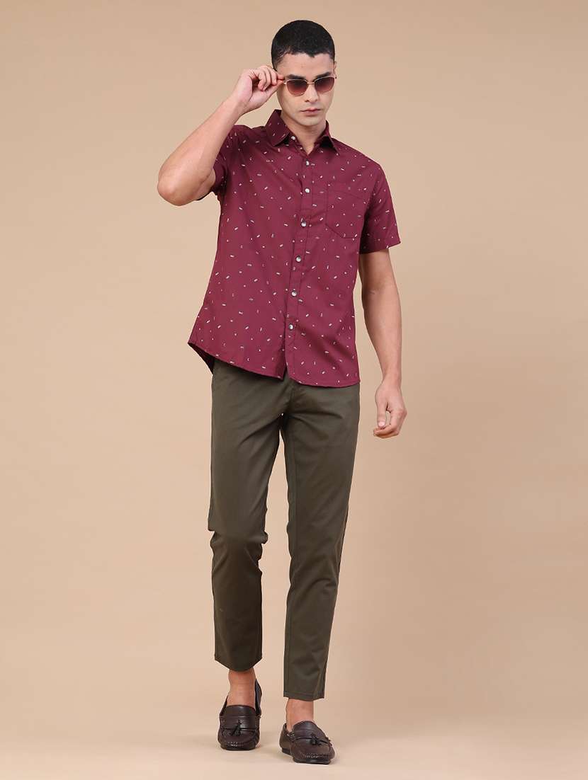 men printed short sleeve regular fit casual shirt - 22376796 -  Standard Image - 5