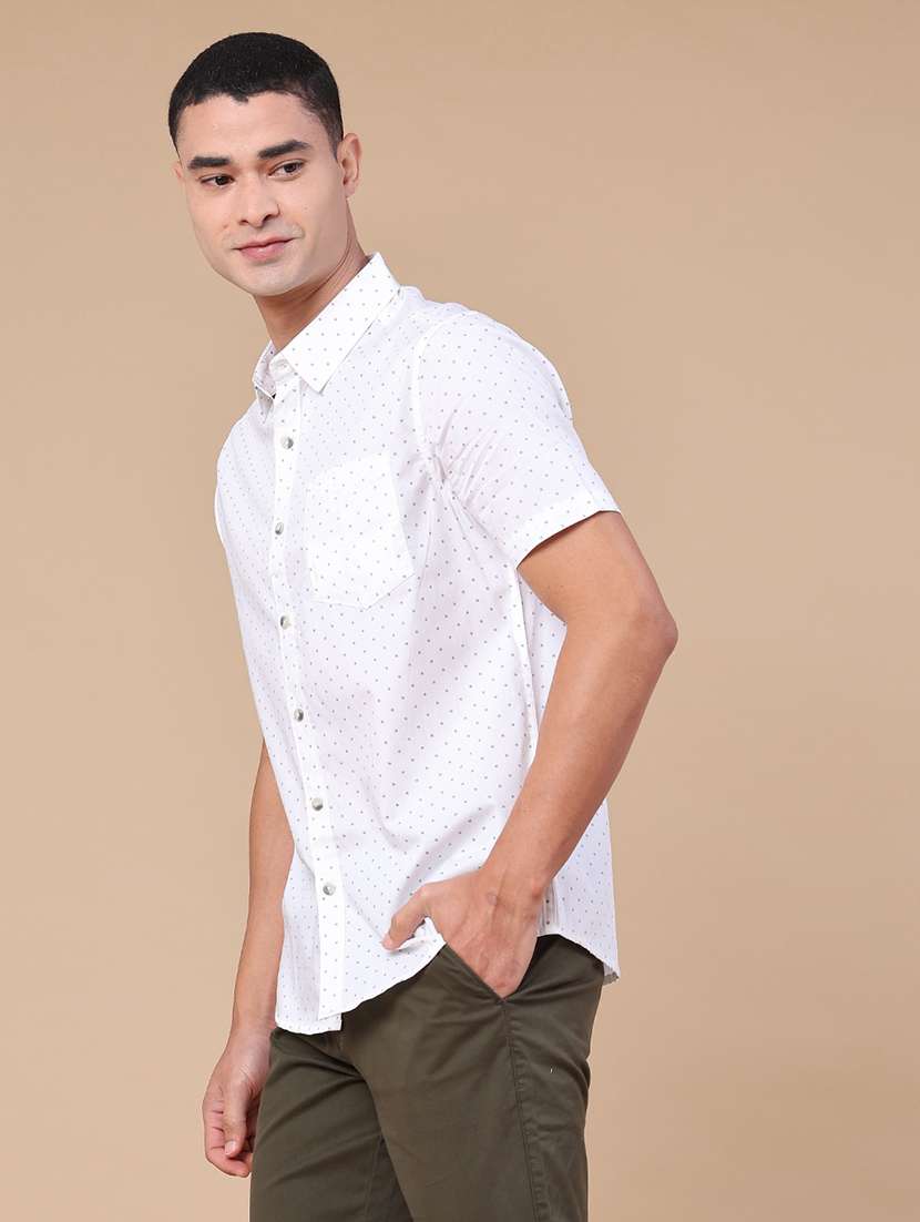 men printed short sleeve regular fit casual shirt - 22376797 -  Standard Image - 3