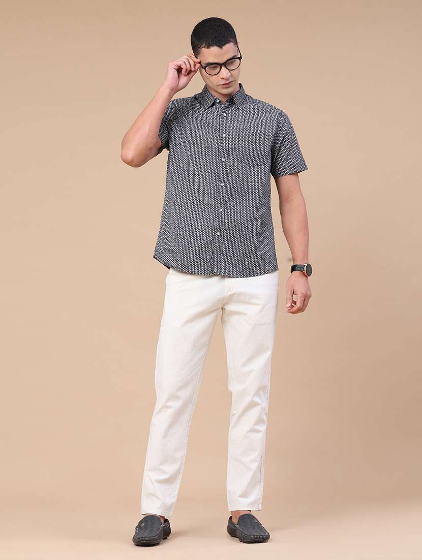 men printed short sleeve regular fit casual shirt - 22376804 -  Standard Image - 5