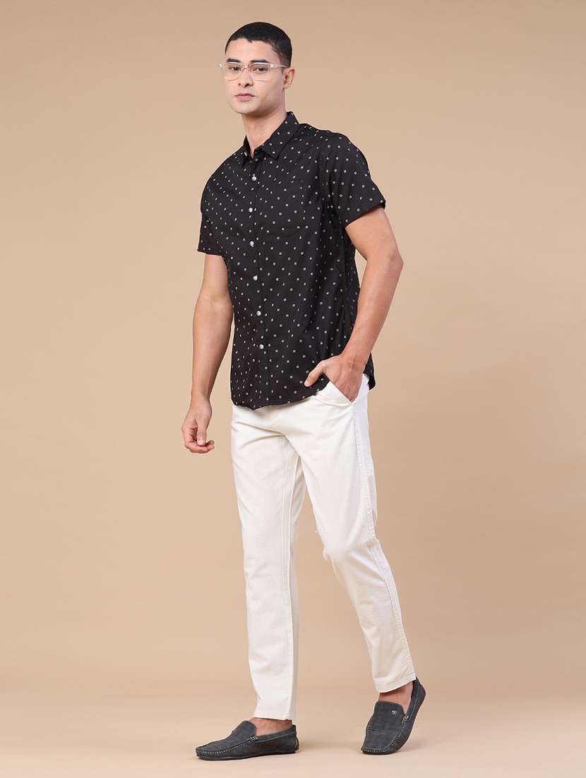 men printed short sleeve regular fit casual shirt - 22376805 -  Standard Image - 5