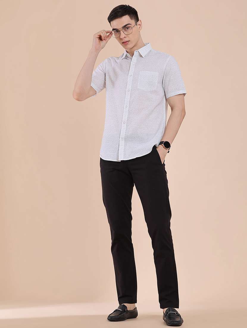 men printed short sleeve slim fit casual shirt - 22376806 -  Standard Image - 5