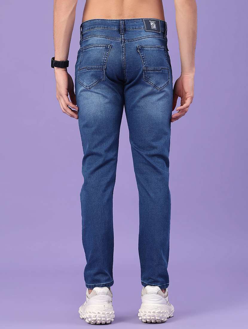 men washed mid rise full length slim fit jeans - 22376836 -  Standard Image - 3