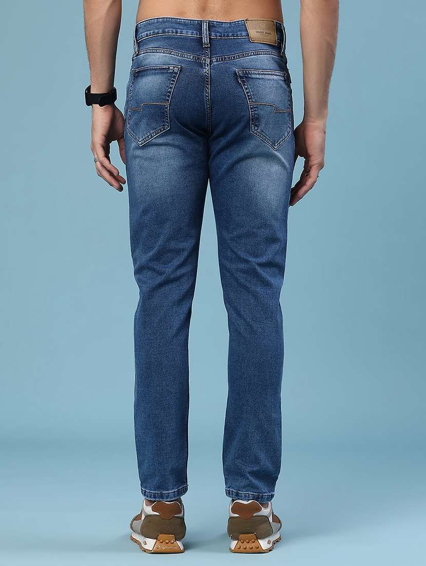 men washed mid rise full length slim fit jeans - 22376837 -  Standard Image - 3
