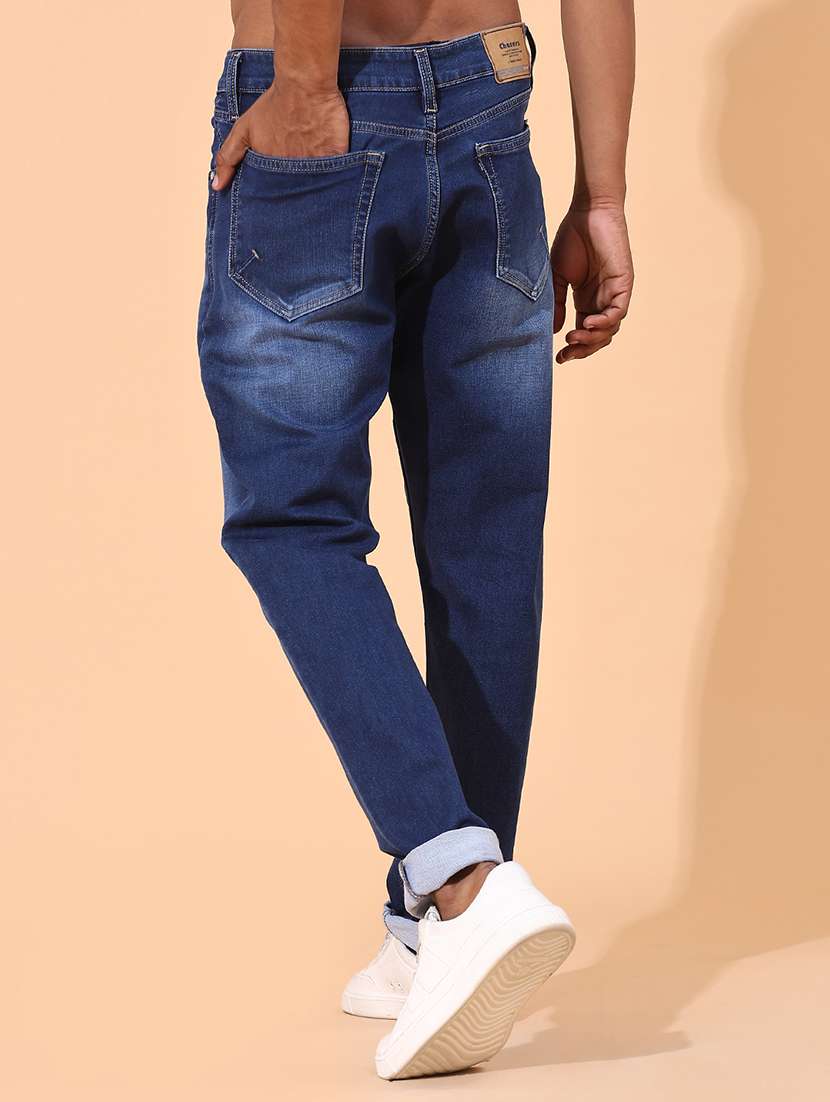 men washed mid rise full length tapered jeans - 22376843 -  Standard Image - 3