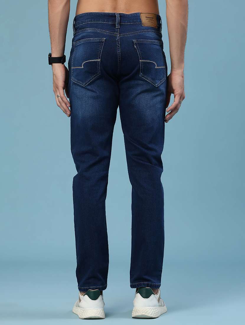 Men Washed Mid Rise Full Length Slim Fit Jeans - 22376844 -  Standard Image - 3