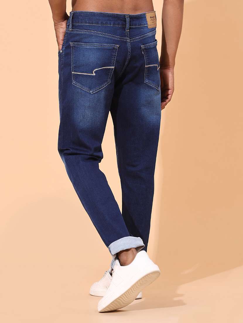 men washed mid rise full length tapered jeans - 22376845 -  Standard Image - 3
