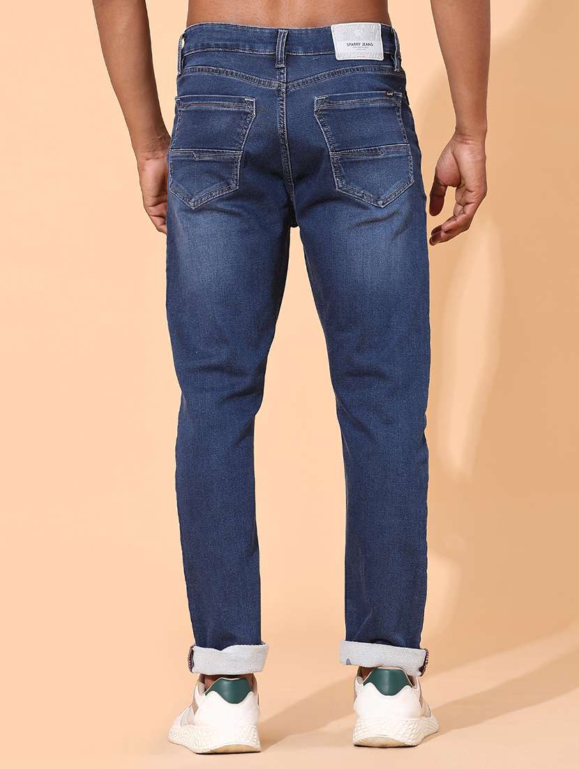 men washed mid rise full length slim fit jeans - 22376847 -  Standard Image - 3