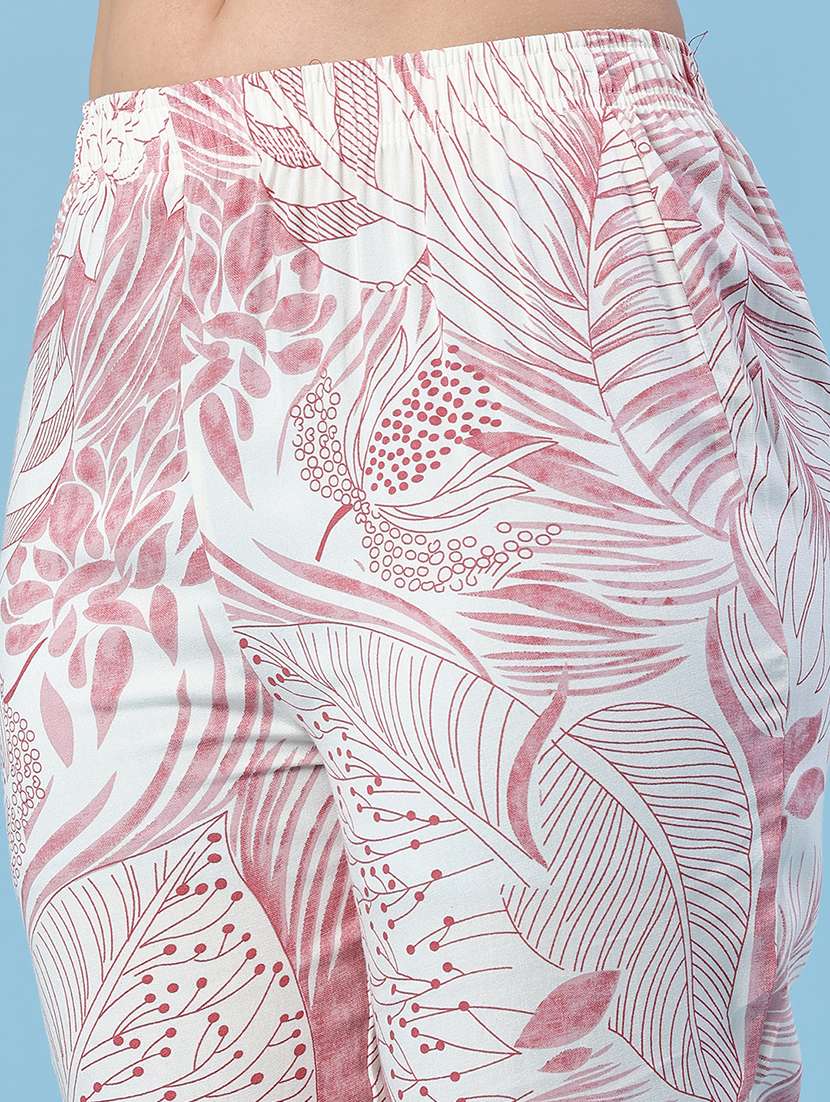 women printed mandarin neck ethnic co-ord set - 22376865 -  Standard Image - 5