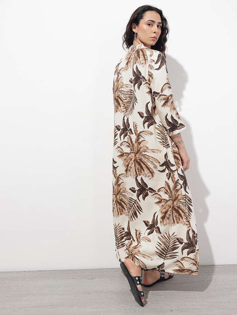 women printed three quarter sleeve fit & flare dress - 22376968 -  Standard Image - 3