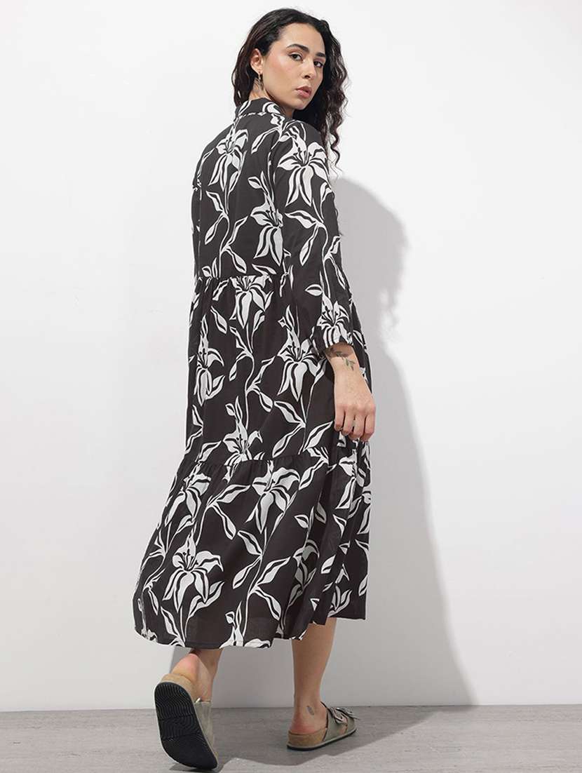 Women Printed Long Sleeve Tiered Dress - 22376970 -  Standard Image - 3