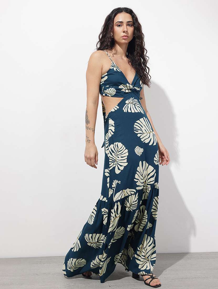 women printed shoulder strap tiered dress - 22376974 -  Standard Image - 3