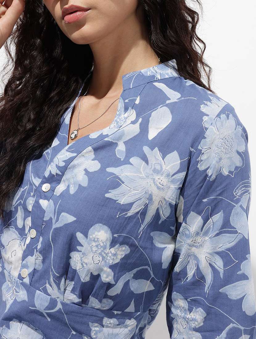 women printed puff sleeve tiered dress - 22376989 -  Standard Image - 5