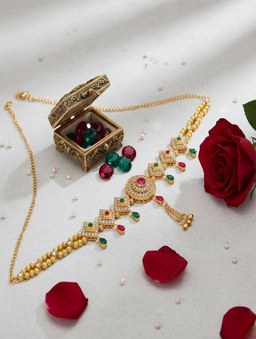 brass gold plated imitation diamond waistbelt