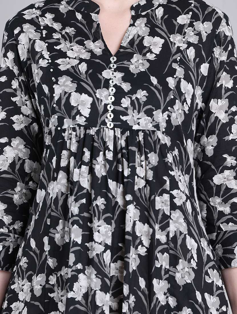 Women Floral Three Quarter Sleeve Ethnic Dress - 22377366 -  Standard Image - 5