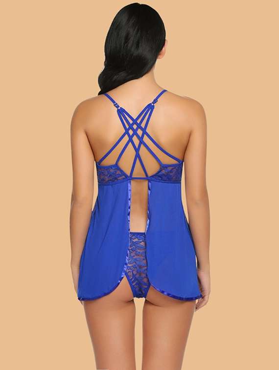 women self designed sleeveless lace babydoll - 22377382 -  Standard Image - 3