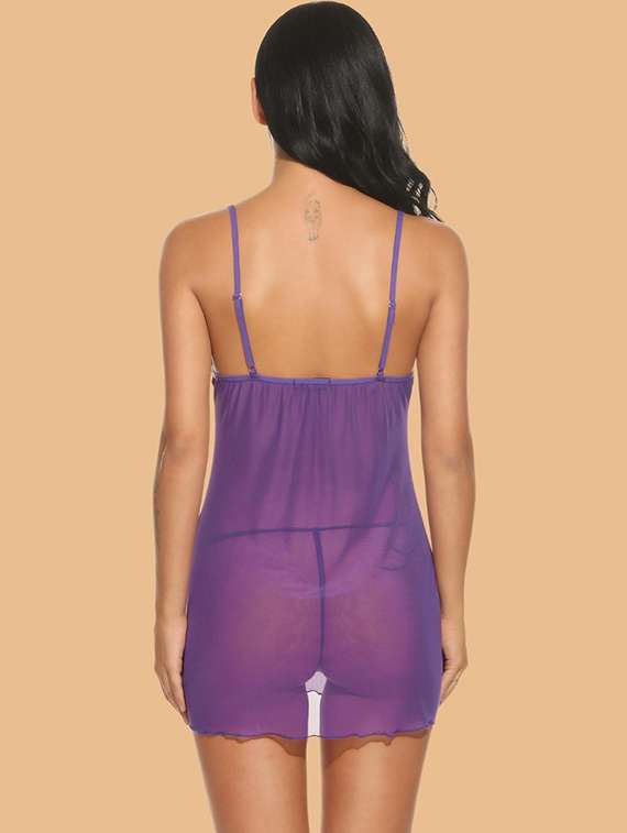 women self designed sleeveless lace babydoll - 22377392 -  Standard Image - 3