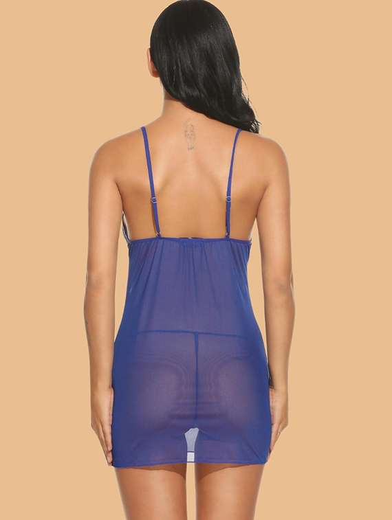 women self designed sleeveless lace babydoll - 22377393 -  Standard Image - 3