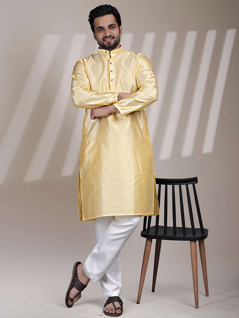 men self designed long sleeve kurta and pyjama set