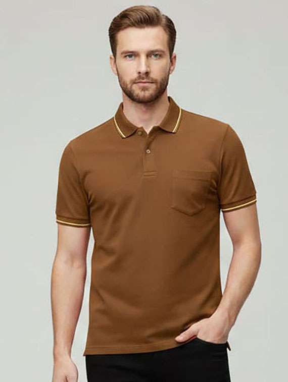 men solid short sleeve polo t-shirt