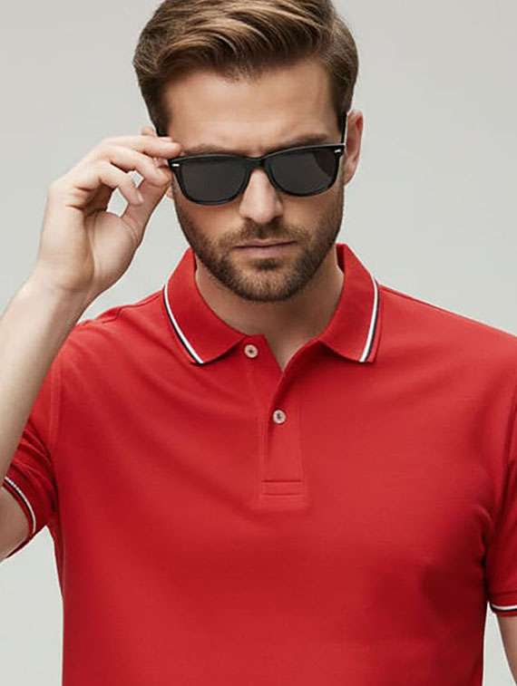 men solid short sleeve polo t-shirt - 22377434 -  Standard Image - 3
