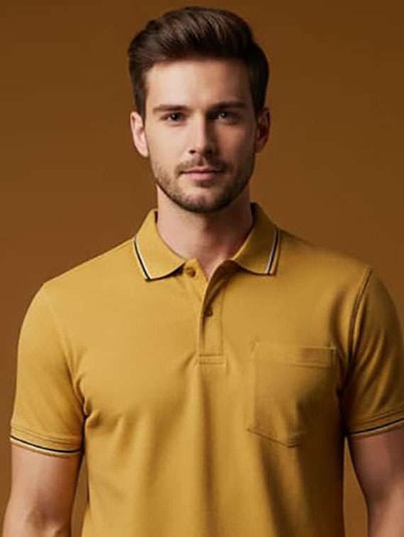 men solid short sleeve polo t-shirt - 22377438 -  Standard Image - 3