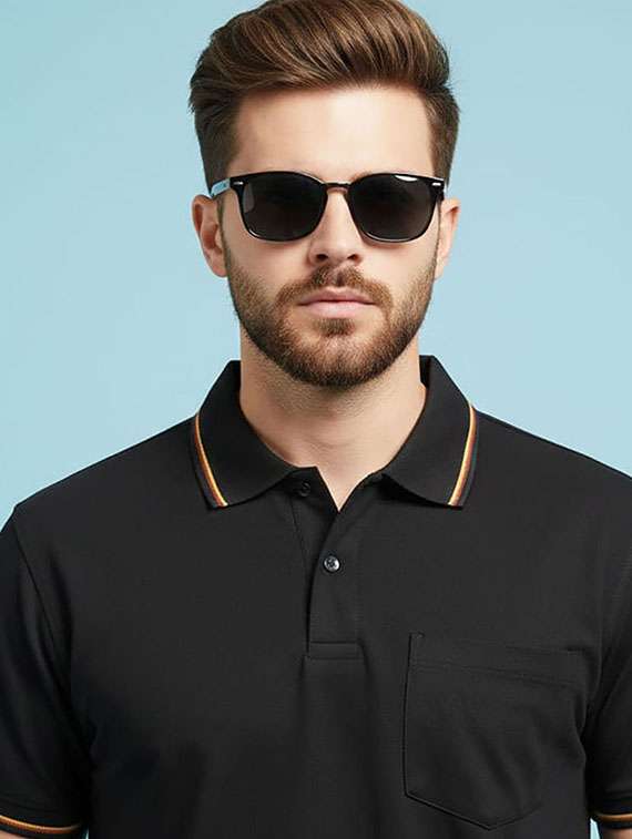 men solid short sleeve polo t-shirt - 22377450 -  Standard Image - 3