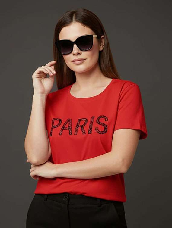 women printed short sleeve t-shirt