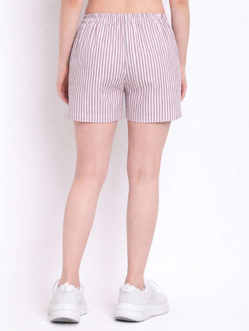 women striped mid rise shorts - 22377548 -  Standard Image - 3