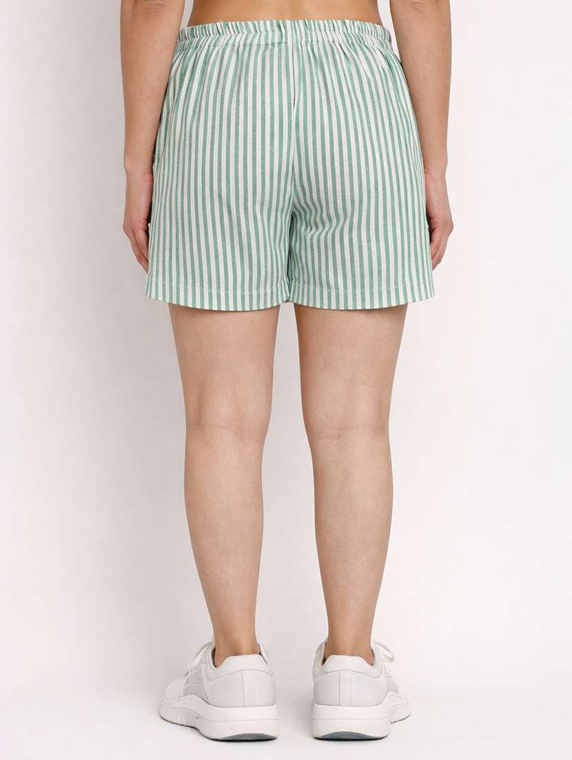 women striped mid rise shorts - 22377551 -  Standard Image - 3
