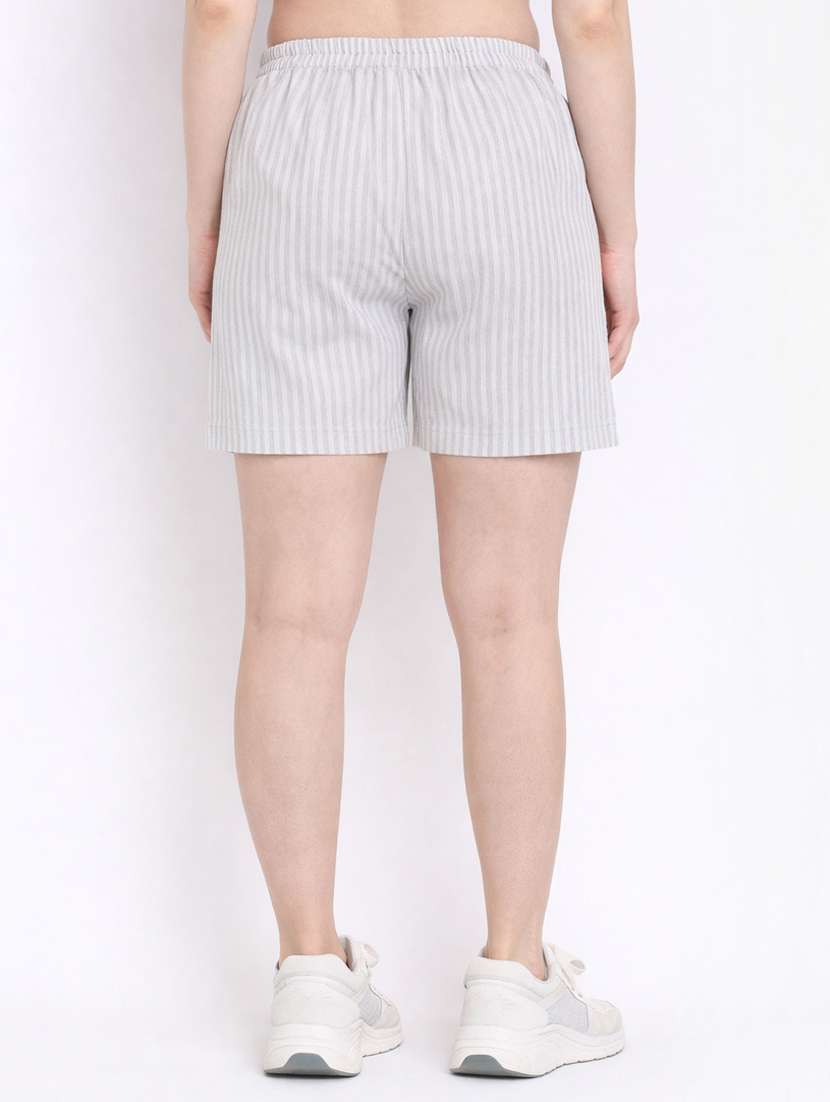 women striped mid rise shorts - 22377552 -  Standard Image - 3