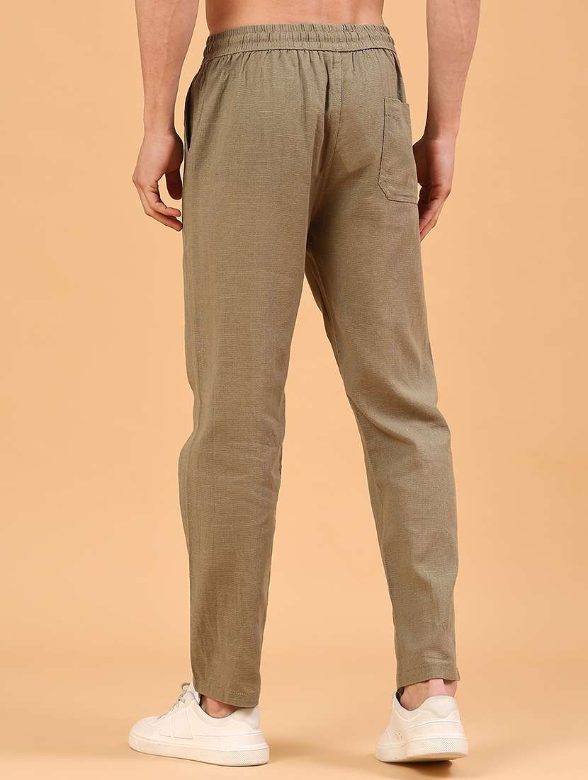 olive cotton  full length track pant - 22377648 -  Standard Image - 3