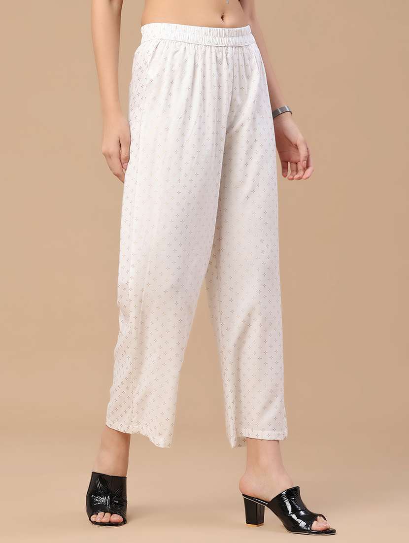 women printed mid rise straight fit palazzo - 22377651 -  Standard Image - 3
