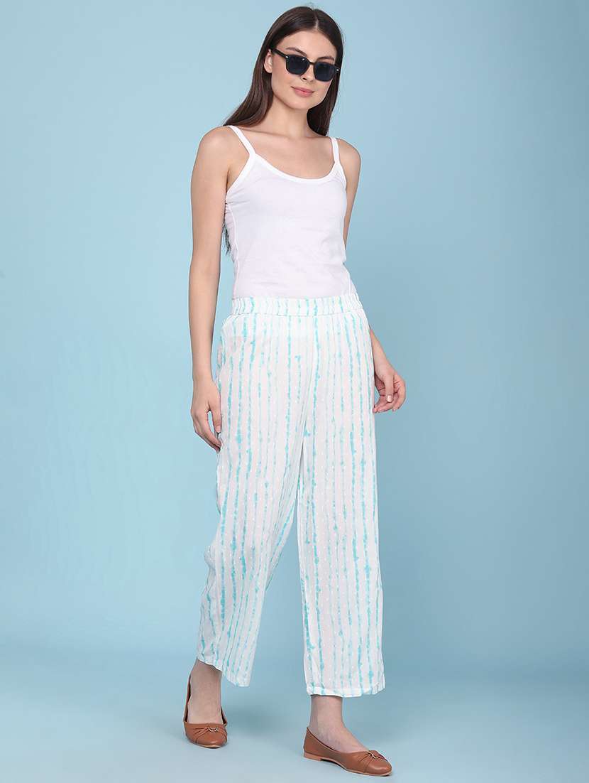 women printed mid rise straight fit trouser - 22377652 -  Standard Image - 5