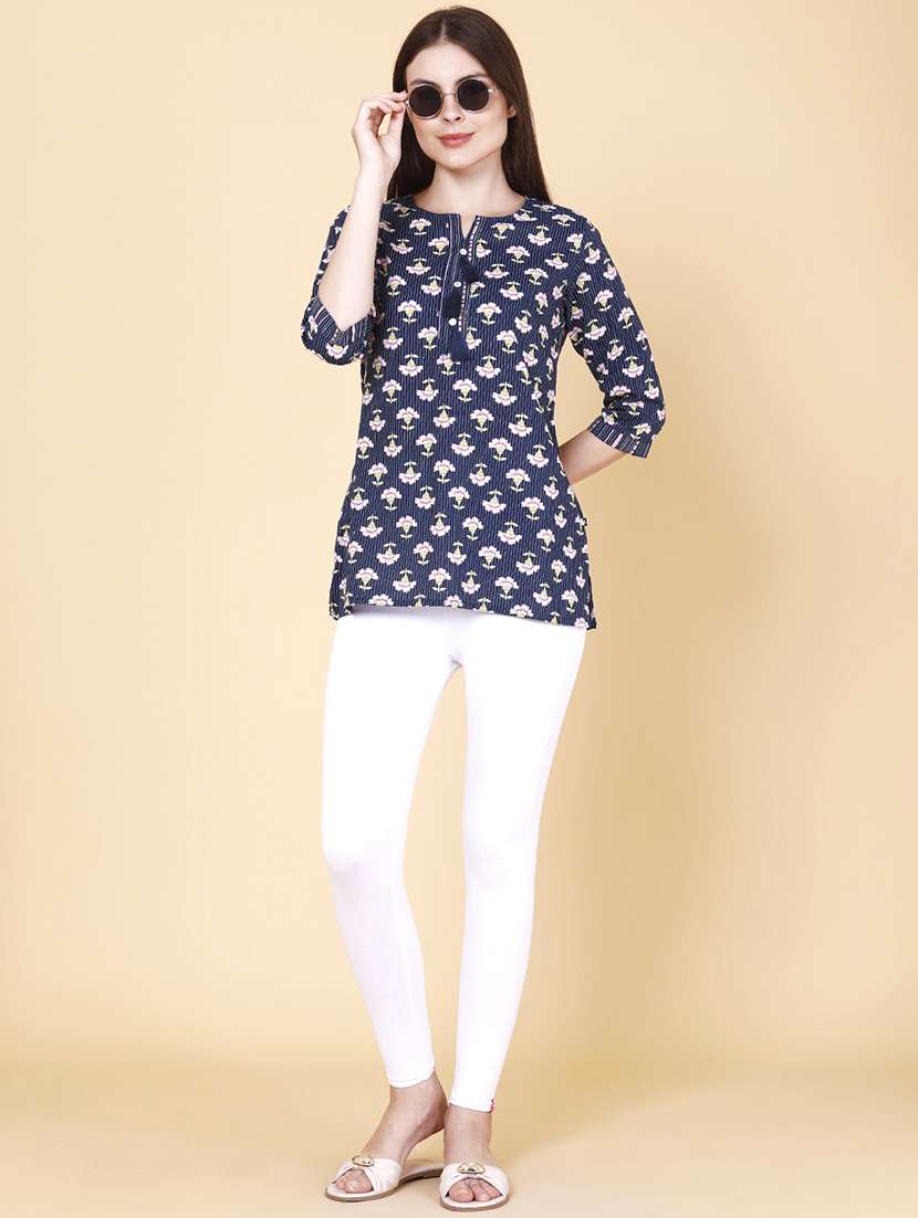 women printed three quarter sleeves straight kurti - 22377662 -  Standard Image - 5