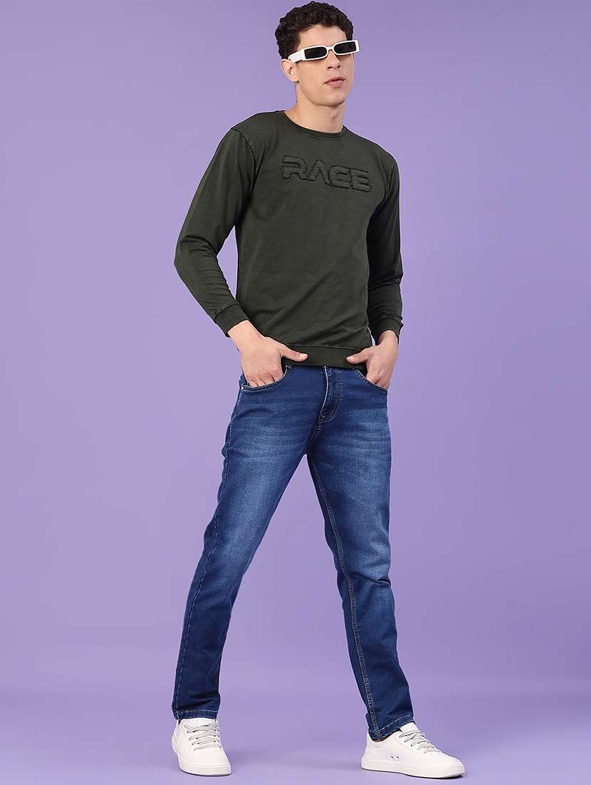 olive cotton blend plain tshirt - 22377700 -  Standard Image - 3