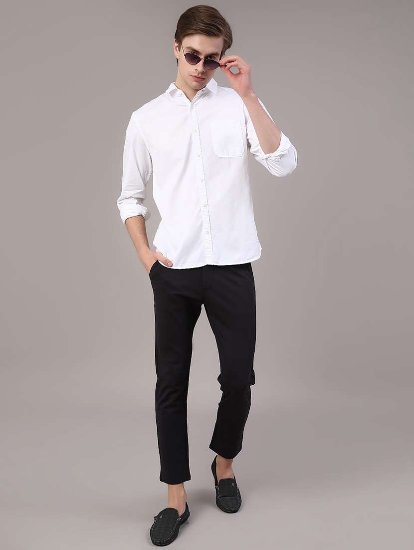 Black Cotton Chinos Casual Trousers - 22377732 -  Standard Image - 5