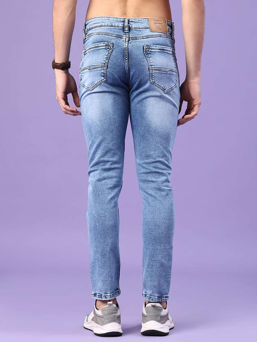 men washed mid rise skinny fit jeans - 22377739 -  Standard Image - 3