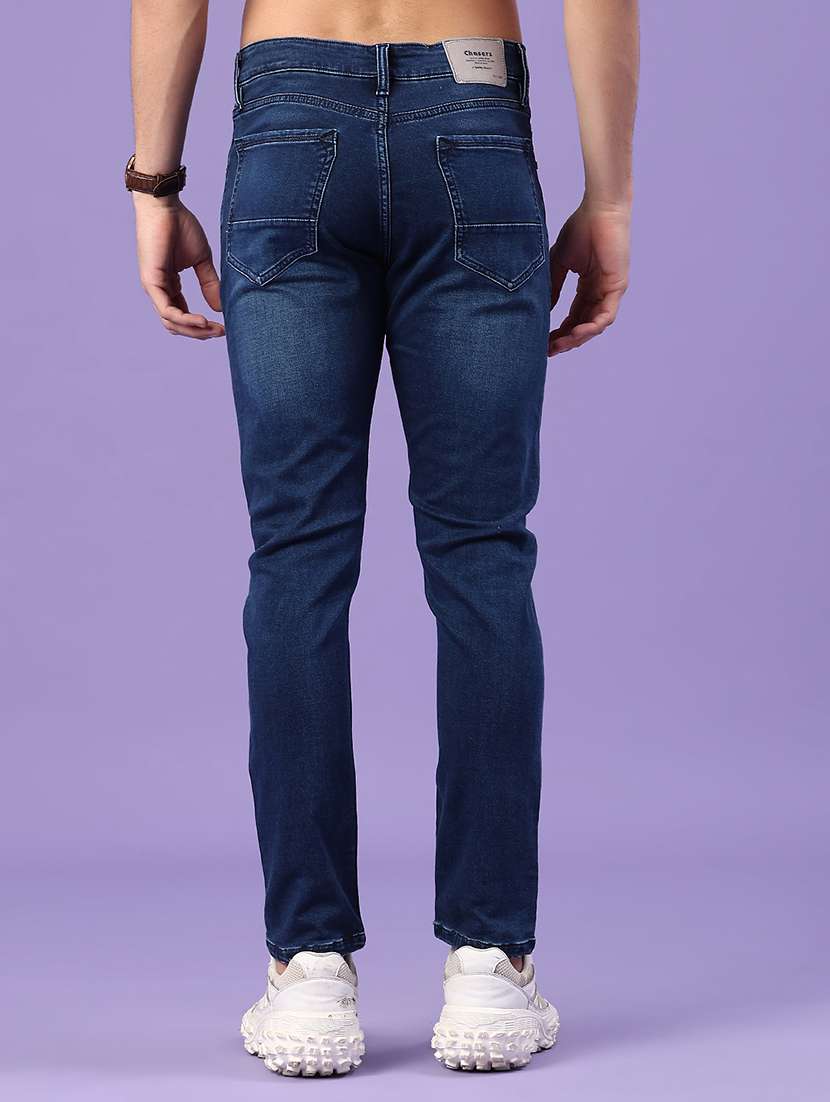 men washed mid rise slim fit jeans - 22377744 -  Standard Image - 3