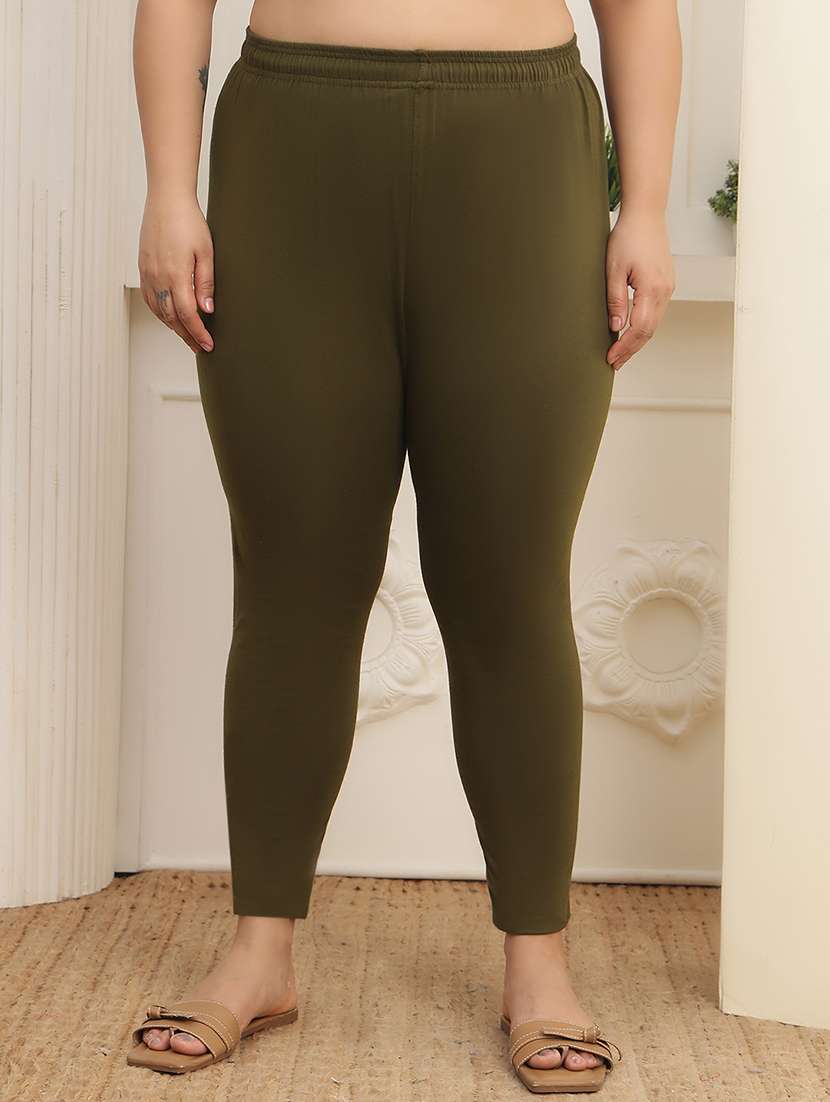 women plus size solid mid rise legging