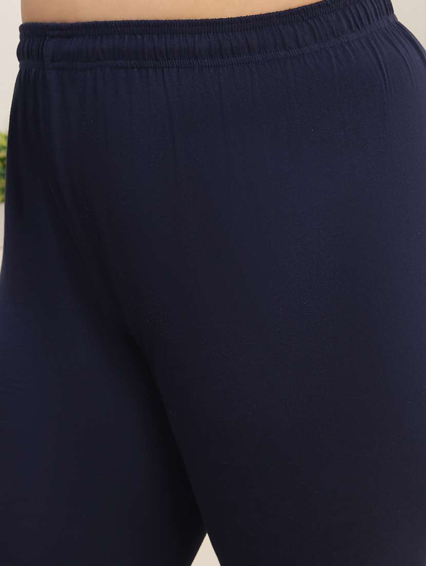 women pack of 2 plus size solid mid rise legging - 22377946 -  Standard Image - 5