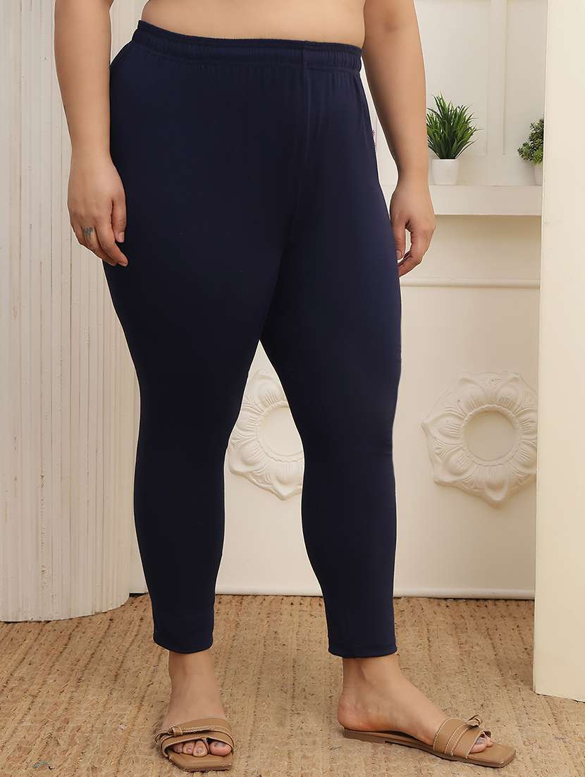 women pack of 2 plus size solid mid rise legging - 22377951 -  Standard Image - 3