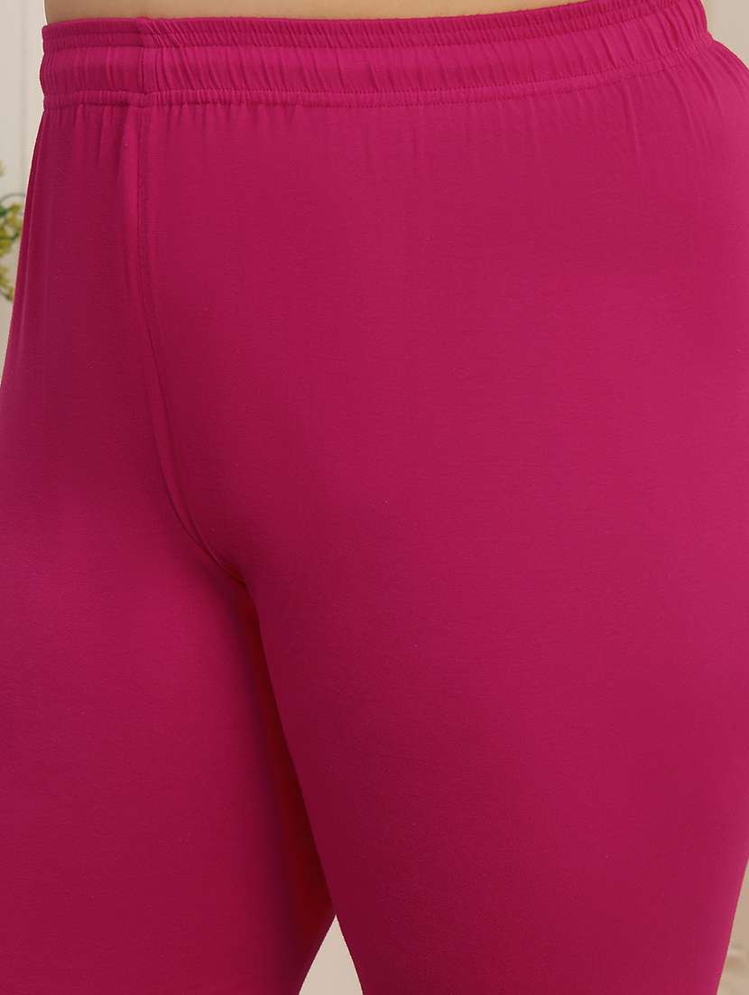 Women Pack Of 2 Plus Size Solid Mid Rise Legging - 22377965 -  Standard Image - 5