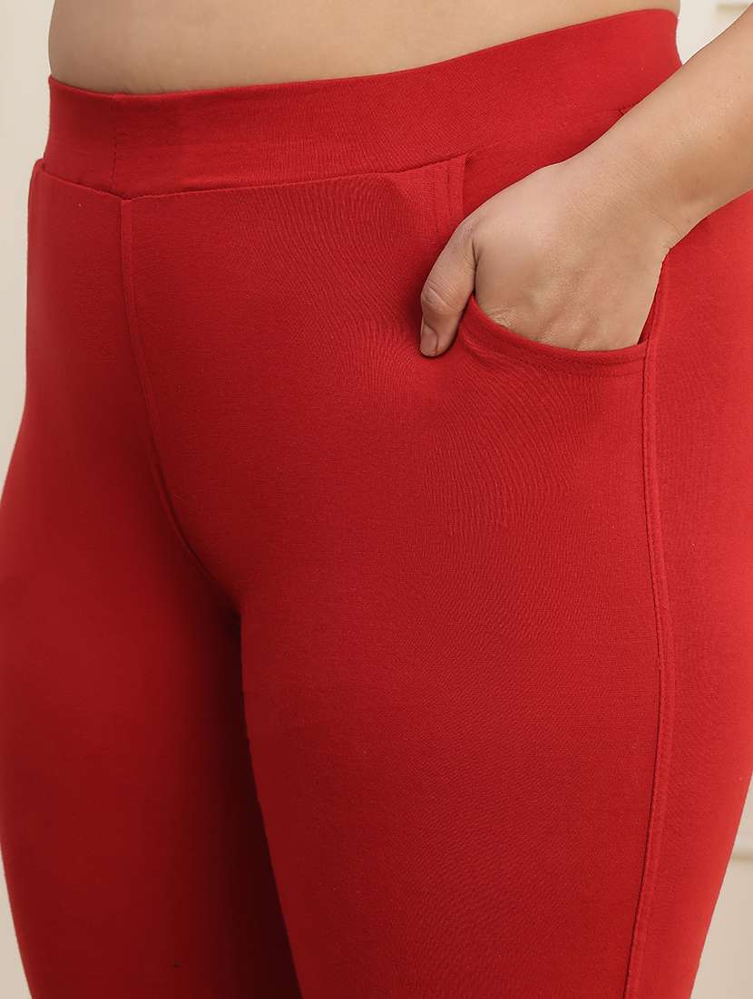 women plus size solid mid rise legging - 22377998 -  Standard Image - 3