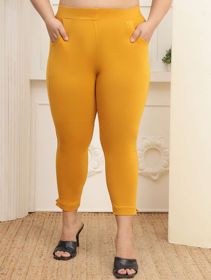 women plus size solid mid rise legging