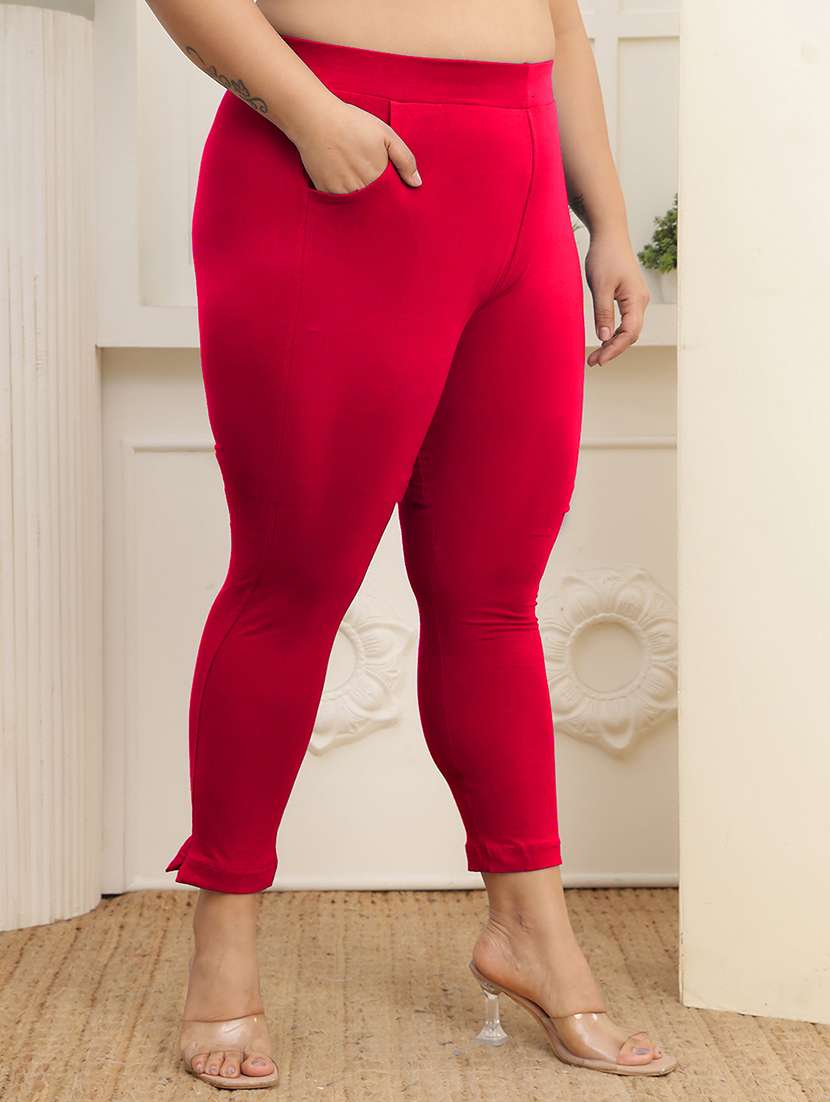 women pack of 2 plus size solid mid rise legging - 22378055 -  Standard Image - 3