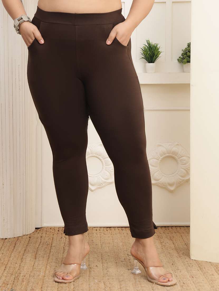women pack of 2 plus size solid mid rise legging - 22378058 -  Standard Image - 3